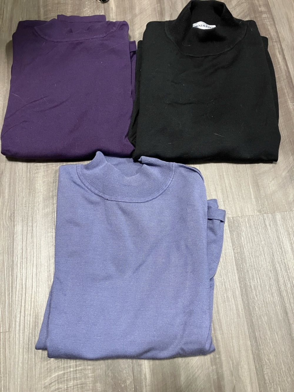LOT 3 PENDELTON Silk Mock Neck Long Sleeve Top Sz M